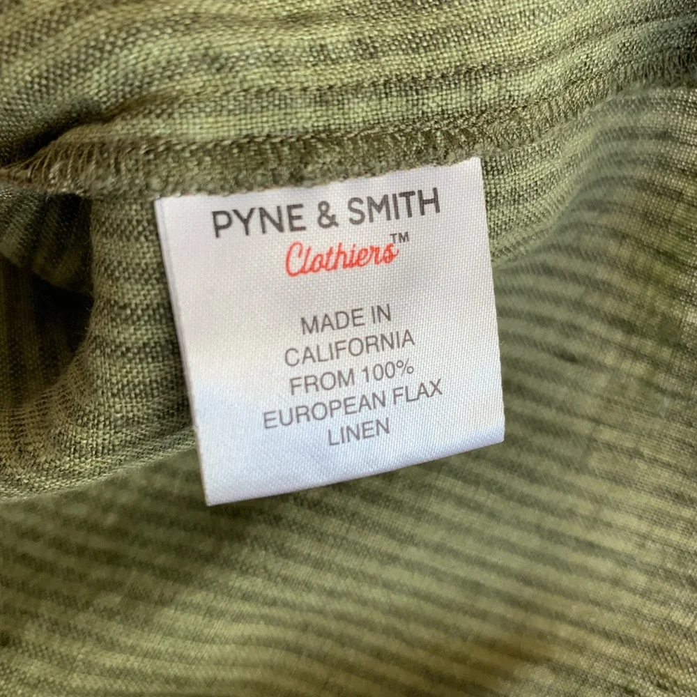 Pyne and Smith Linen Shift Dress in Fern Stripe, size Medium - Picture 6 of 9